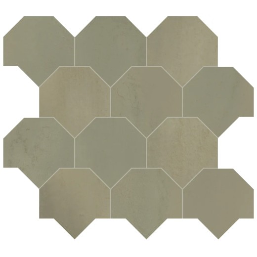 Mosaïque Vulcanica Ottone Scaglie  43,9x49,3 Carrelage Intérieur Métal Non Rectifié 