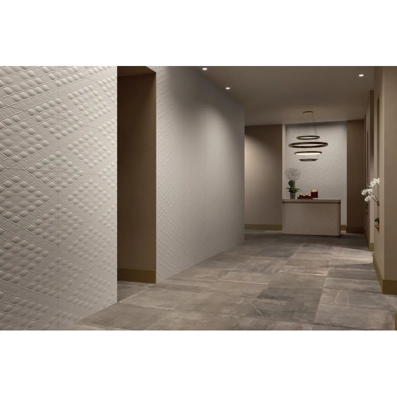 4d.drop White Matt 40x80  Carrelage Intérieur Béton Rectifié