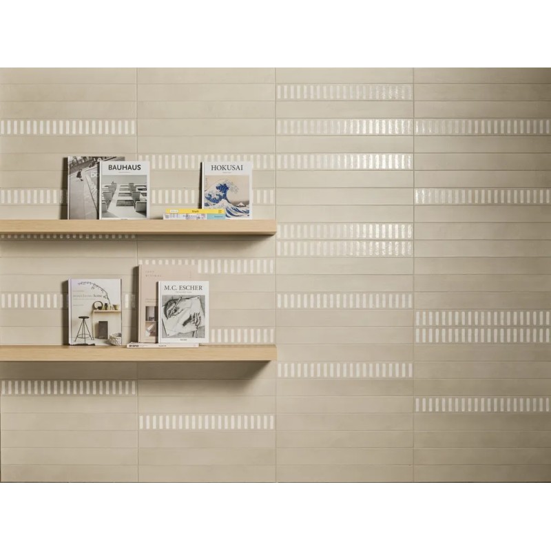 Longarine Calcecreta Manto Argilla 7,5x60 Carrelage Intérieur Béton Non Rectifié 