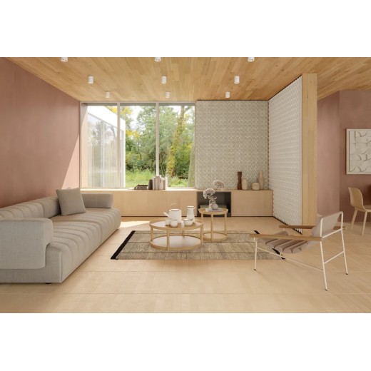 Longarine Calcecreta Bisque 7,5x60 Carrelage Intérieur Béton Non Rectifié 