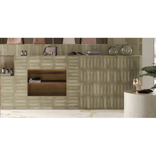 Fornace Formella Verde Muschio 6x24 Carrelage Intérieur Zellige Non Rectifié 