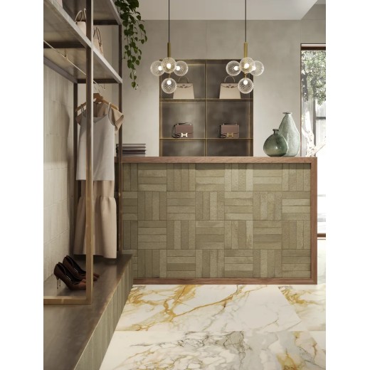 Fornace Verde Muschio 6x24 Carrelage Intérieur Zellige Non Rectifié 