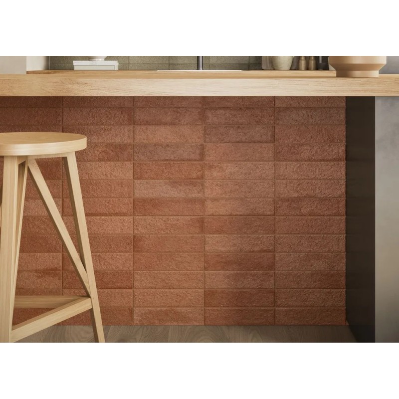 Fornace Rosso Mattone 6x24 Carrelage Intérieur Zellige Non Rectifié 