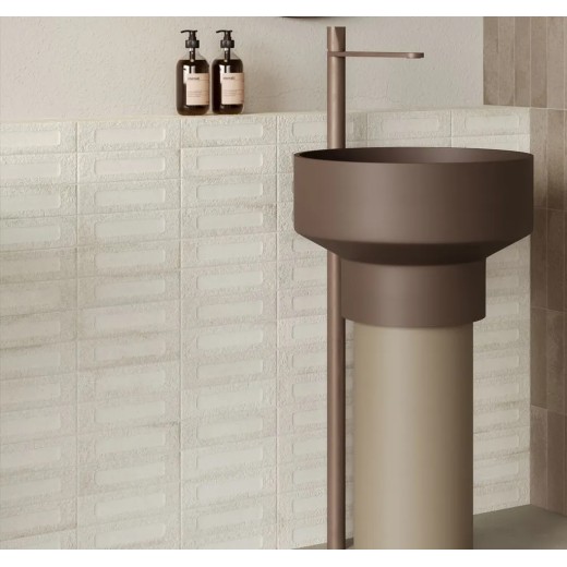 Fornace Formella Bianco Minerale 6x24 Carrelage Intérieur Zellige Non Rectifié 