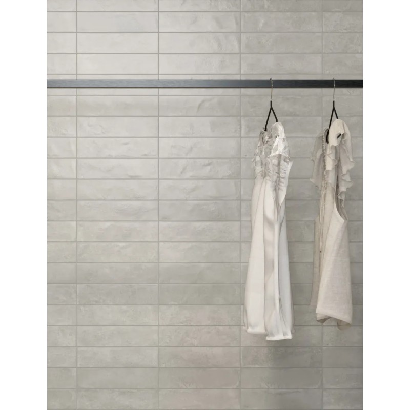 Fuoco Bianco Argenteo 6x24 Carrelage Intérieur Zellige Non Rectifié 