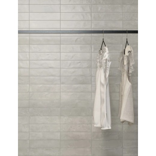 Fuoco Bianco Argenteo 6x24 Carrelage Intérieur Zellige Non Rectifié 