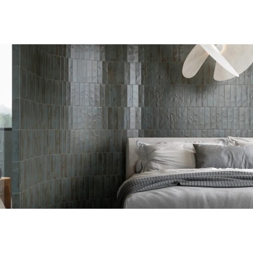 Fuoco Blu Iron 6x24 Carrelage Intérieur Zellige Non Rectifié 