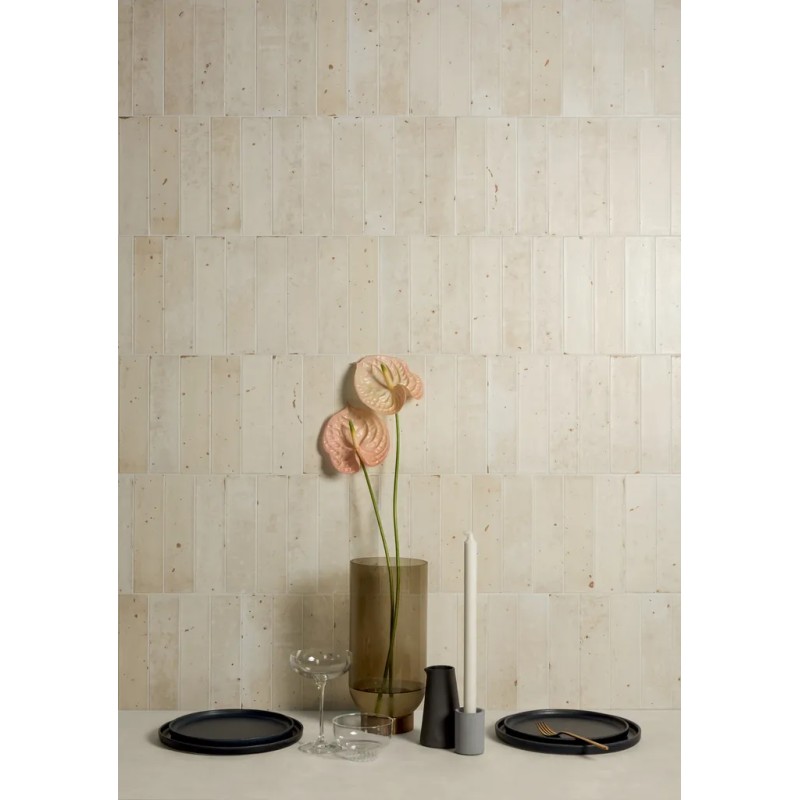 Fregio Bianco Naturale 6x24 Carrelage Intérieur Zellige Non Rectifié 