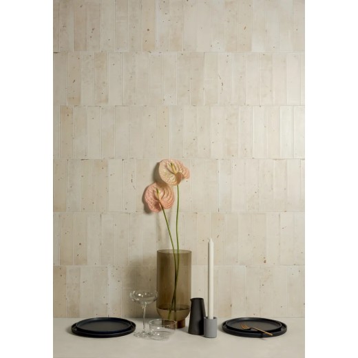 Fregio Bianco Naturale 6x24 Carrelage Intérieur Zellige Non Rectifié 