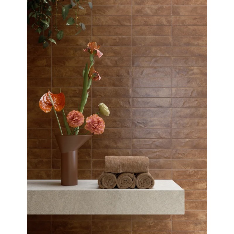 Fuoco Corten Bruciato 6x24 Carrelage Intérieur Zellige Non Rectifié 