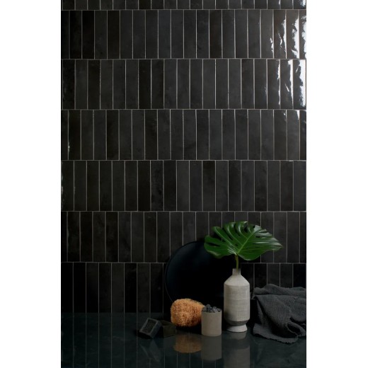 Soda Nero Magma 6x24 Carrelage Intérieur Zellige Non Rectifié 