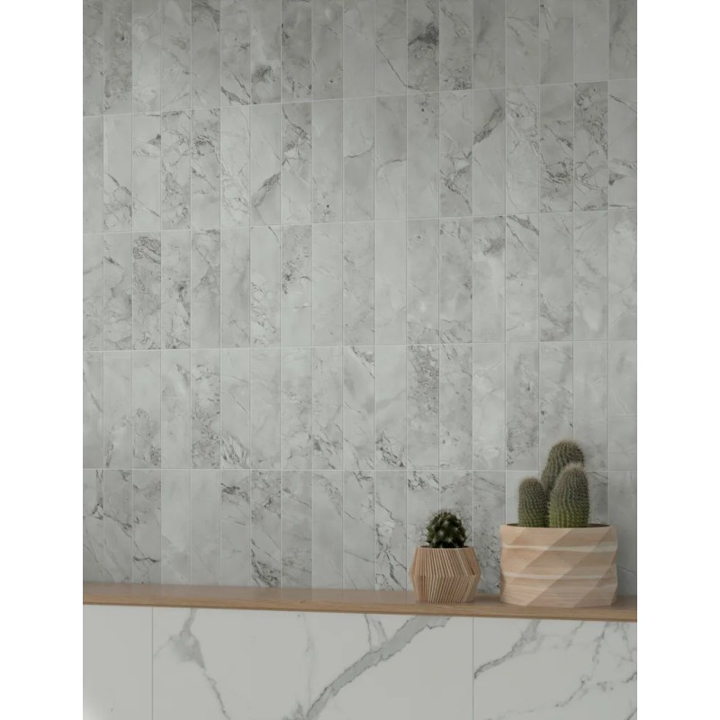 Scultorea Foam Grey Velvet 6x24 Carrelage Intérieur Zellige Non Rectifié 