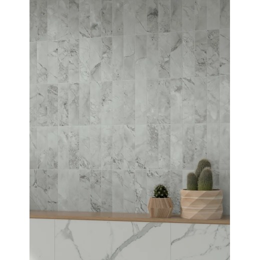 Scultorea Foam Grey Velvet 6x24 Carrelage Intérieur Zellige Non Rectifié 