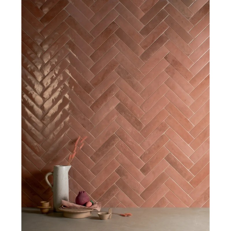 Soda Rosa Corallo 6x24 Carrelage Intérieur Zellige Non Rectifié 