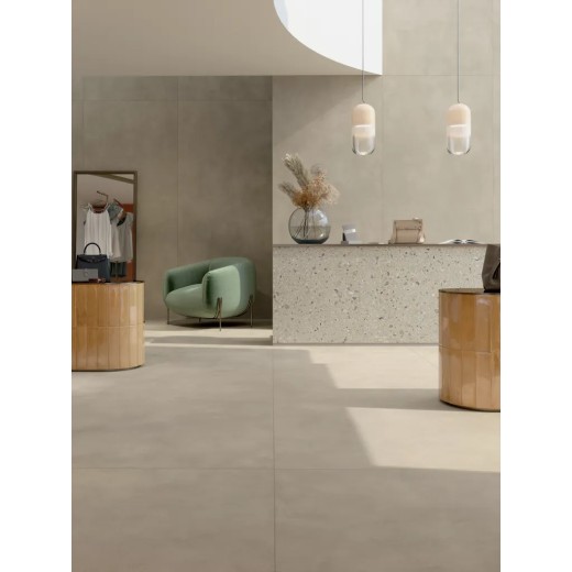 Multiforme Dune Fossile 80x80  Carrelage Intérieur Béton Rectifié