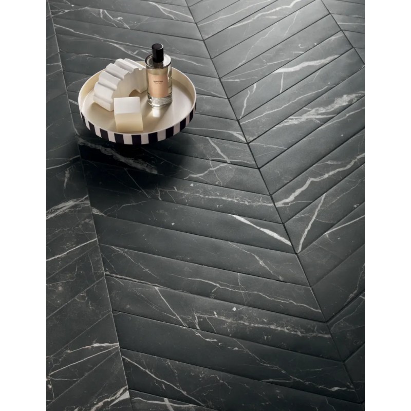 Scultorea Dark Diamond  Chevron A+b 7,5x45 Carrelage Intérieur Marbre Non Rectifié 
