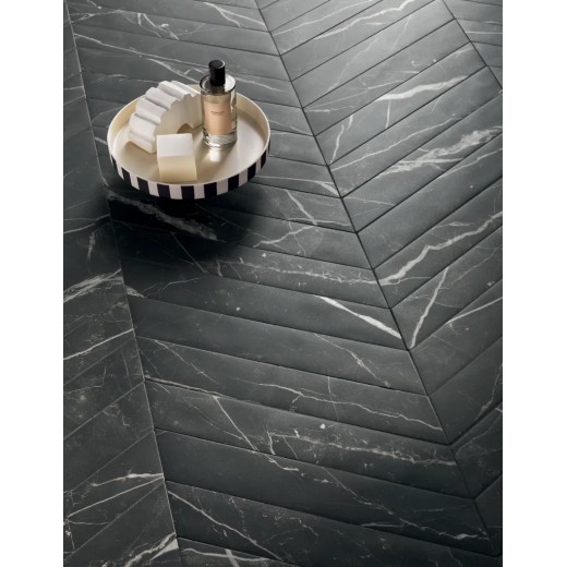 Scultorea Dark Diamond  Chevron A+b 7,5x45 Carrelage Intérieur Marbre Non Rectifié 