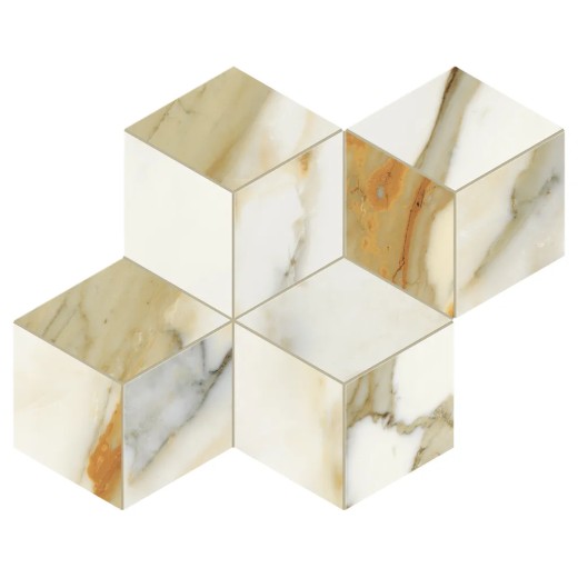 Scult. Calacatta Vena Antica Tess. Rombo Ref. 44,2x35,6 Carrelage Intérieur Marbre Non Rectifié 