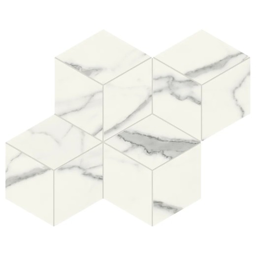 Scult. Statuario Vena Argento Tess. Rombo Ref. 44,2x35,6 Carrelage Intérieur Marbre Non Rectifié 