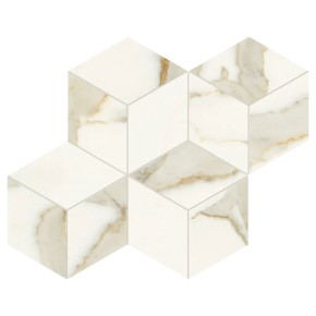 Mosaïque Scultorea Calacatta Oro  Rombo Reflex 44,2x35,6 Carrelage Intérieur Marbre Non Rectifié 