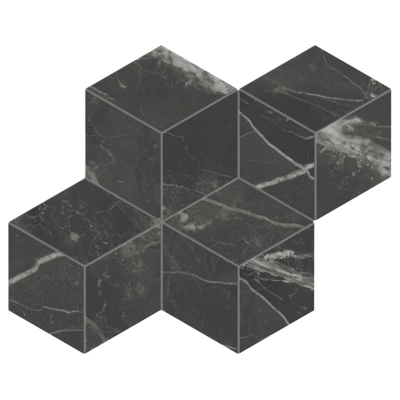 Mosaïque Scultorea Dark Diamond  Rombo Reflex 44,2x35,6 Carrelage Intérieur Marbre Non Rectifié 
