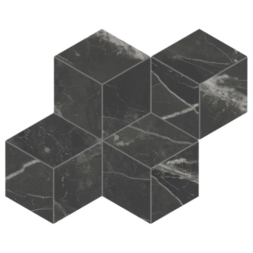 Mosaïque Scultorea Dark Diamond  Rombo Reflex 44,2x35,6 Carrelage Intérieur Marbre Non Rectifié 