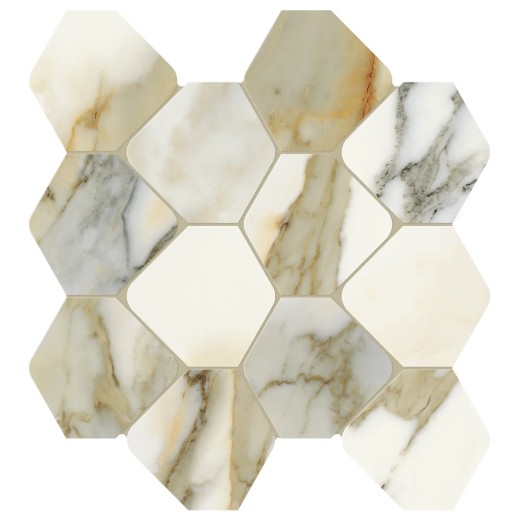 Scult. Calacatta Vena Antica Tess. Esa Vel. 33,2x36 Carrelage Intérieur Marbre Non Rectifié 
