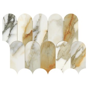 Scult. Calacatta Vena Antica Tess. Arco Ref. 41,2x30,3 Carrelage Intérieur Marbre Non Rectifié 