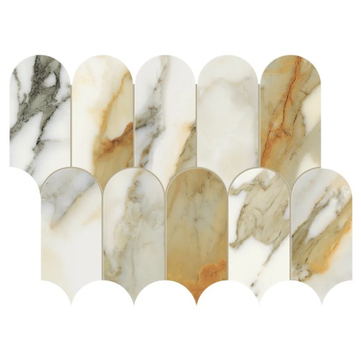 Scult. Calacatta Vena Antica Tess. Arco Ref. 41,2x30,3 Carrelage Intérieur Marbre Non Rectifié 