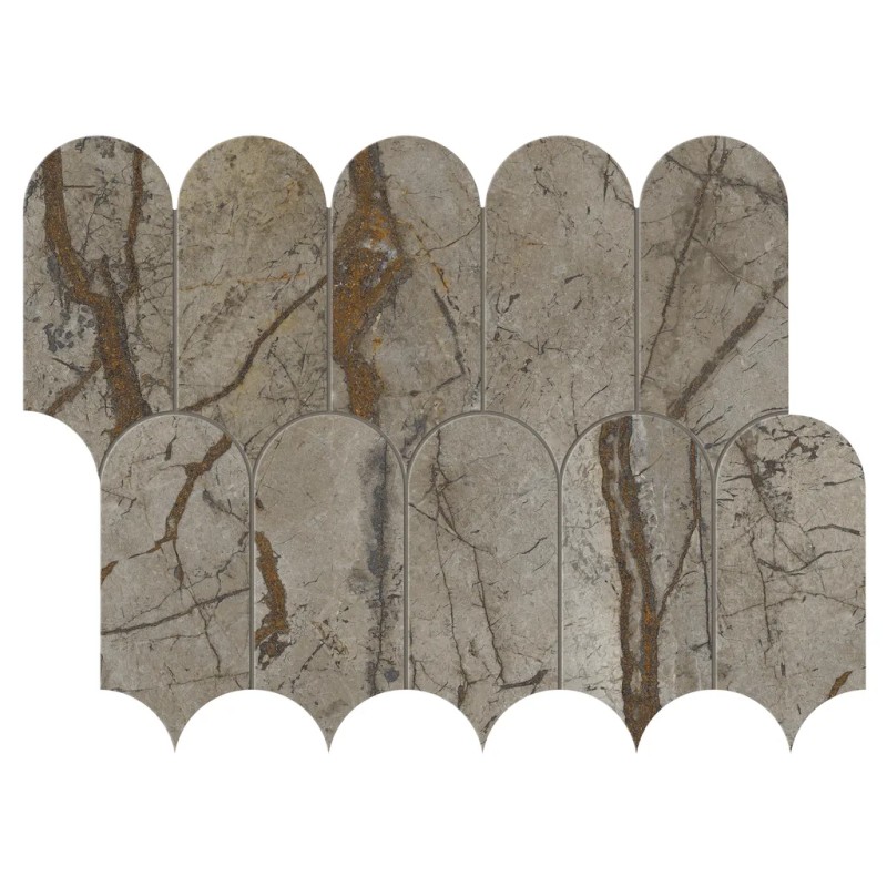 Mosaïque Scultorea River Grey  Arco Reflex 41,2x30,3 Carrelage Intérieur Marbre Non Rectifié 