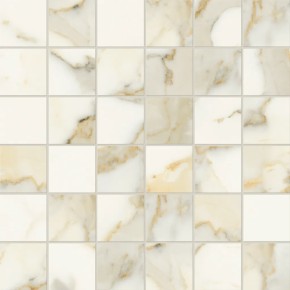 Mosaïque Scultorea Calacatta Oro Fino  30x30 Carrelage Intérieur Marbre Non Rectifié 