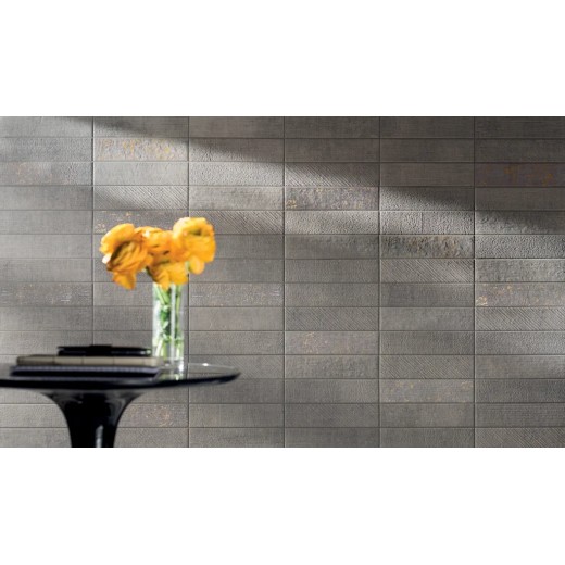 Textile Silver 7,5x30  Carrelage Intérieur Imitation carreaux de ciment Non Rectifié 