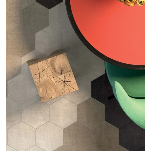 Textile Ivory Esagona  25x21,6 Carrelage Intérieur Imitation carreaux de ciment Non Rectifié 