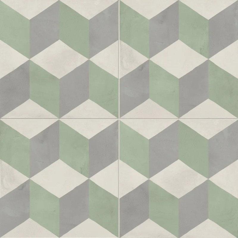 Terra.art Cubo  Sabbia/menta 20x20 Carrelage Intérieur Imitation carreaux de ciment Non Rectifié 