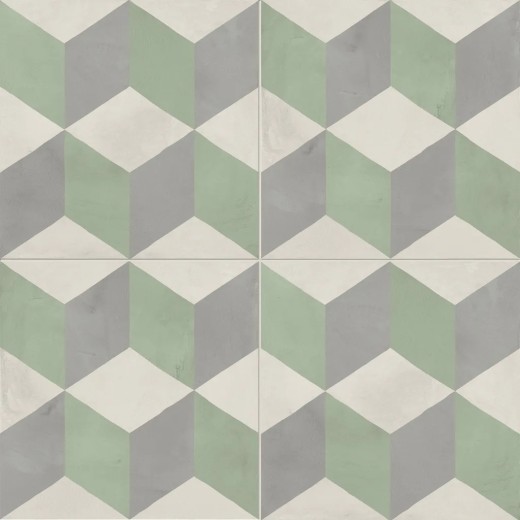 Terra.art Cubo  Sabbia/menta 20x20 Carrelage Intérieur Imitation carreaux de ciment Non Rectifié 
