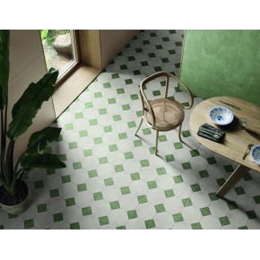 Terra.art Ottagono Sabbia/menta 20x20 Carrelage Intérieur Imitation carreaux de ciment Non Rectifié 