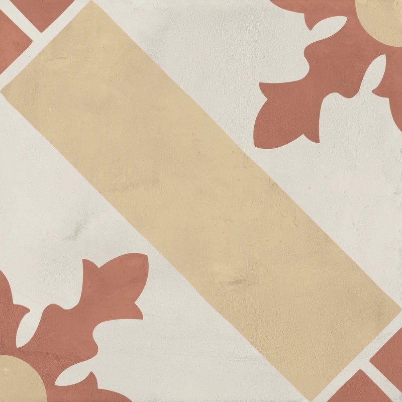 Terra.art Cardinale Tramonto/crema 20x20 Carrelage Intérieur Imitation carreaux de ciment Non Rectifié 