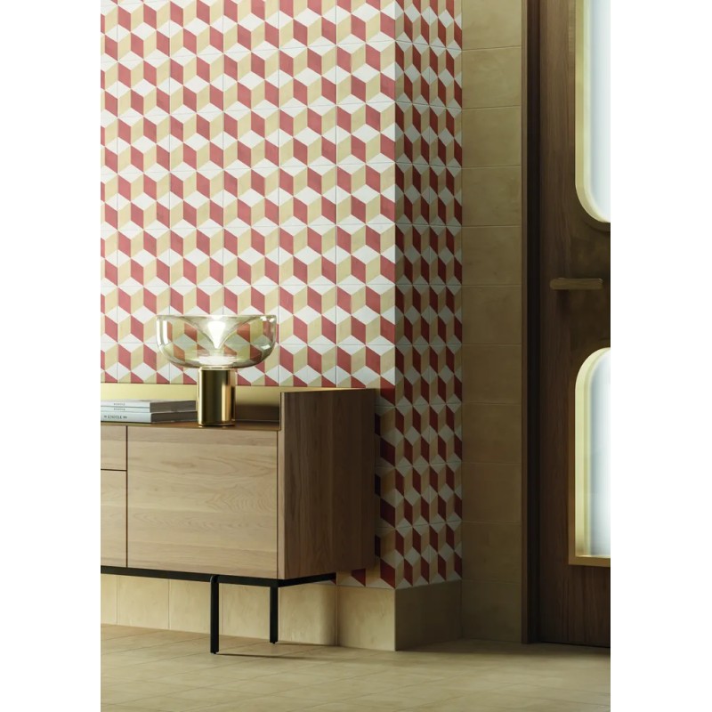 Terra.art Cubo Tramonto/crema 20x20 Carrelage Intérieur Imitation carreaux de ciment Non Rectifié 