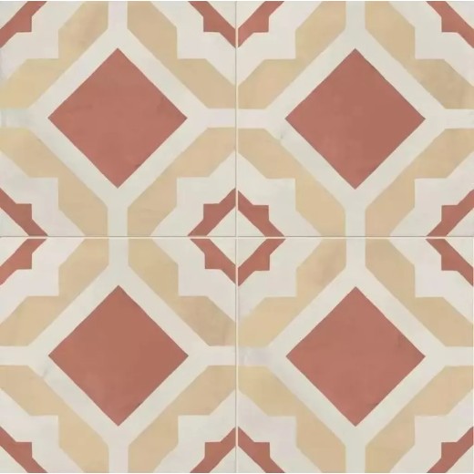 Terra.art Geometrico Tramonto/crema 20x20 Carrelage Intérieur Imitation carreaux de ciment Non Rectifié 