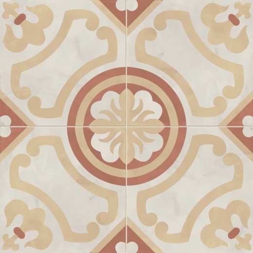 Terra.art Giglio Tramonto/crema 20x20 Carrelage Intérieur Imitation carreaux de ciment Non Rectifié 