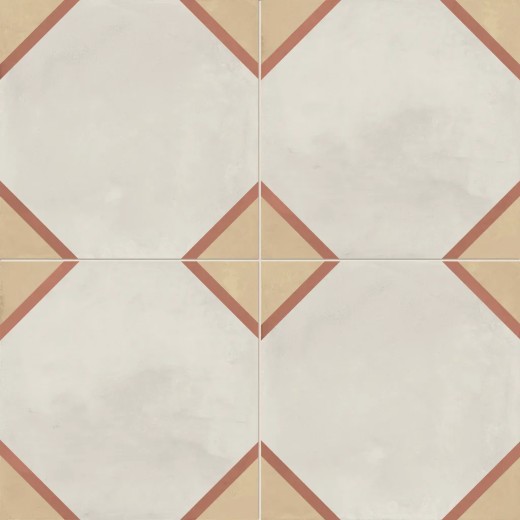 Terra.art Ottagono Tramonto/crema 20x20 Carrelage Intérieur Imitation carreaux de ciment Non Rectifié 