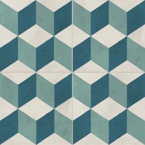 Terra.art Cubo Oceano/cielo 20x20 Carrelage Intérieur Imitation carreaux de ciment Non Rectifié 