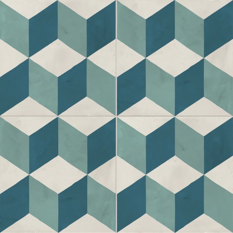 Terra.art Cubo Oceano/cielo 20x20 Carrelage Intérieur Imitation carreaux de ciment Non Rectifié 