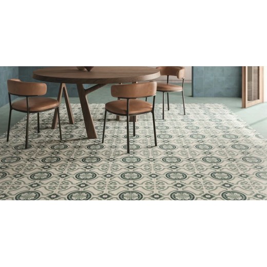 Terra.art Giglio Oceano/cielo 20x20 Carrelage Intérieur Imitation carreaux de ciment Non Rectifié 