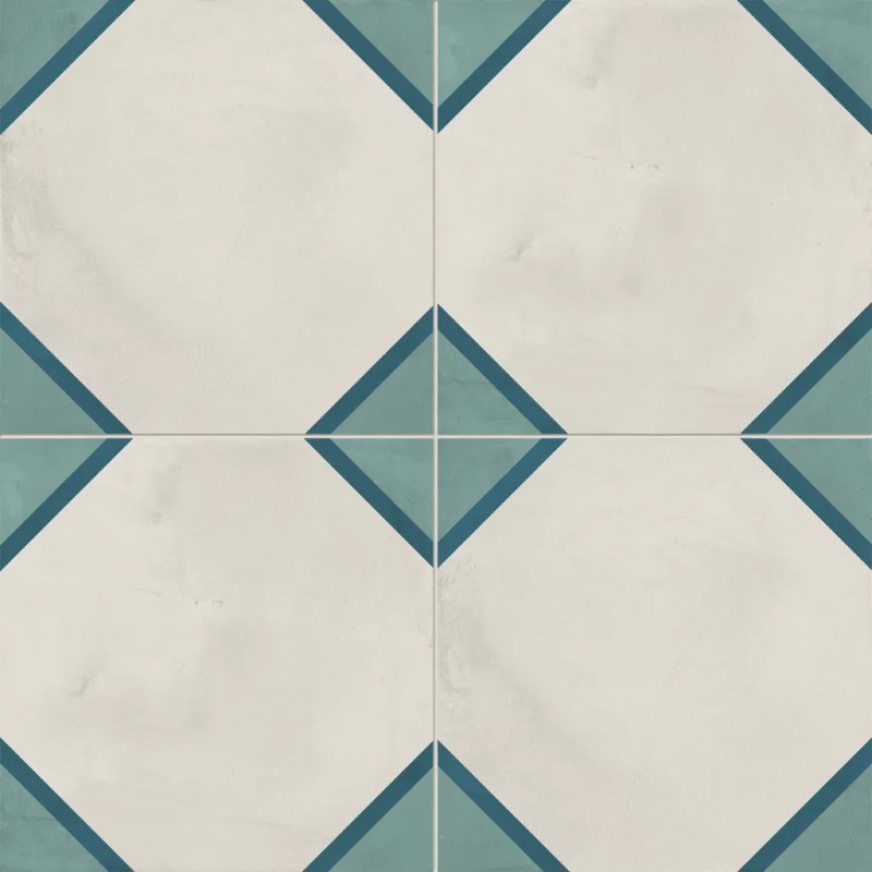 Terra.art Ottagono Oceano/cielo 20x20 Carrelage Intérieur Imitation carreaux de ciment Non Rectifié 