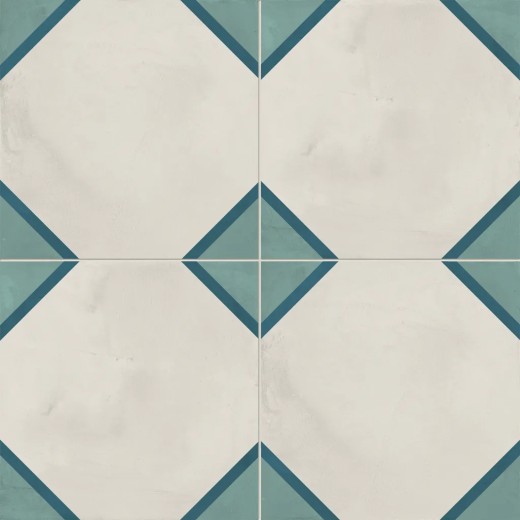 Terra.art Ottagono Oceano/cielo 20x20 Carrelage Intérieur Imitation carreaux de ciment Non Rectifié 