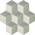 Terra.art Rombo Sabbia/menta Esagona  25x21,6 Carrelage Intérieur Imitation carreaux de ciment Non Rectifié 
