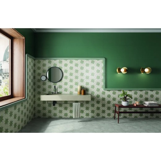 Terra.art Stella Sabbia/menta Esagona  25x21,6 Carrelage Intérieur Imitation carreaux de ciment Non Rectifié 
