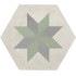 Terra.art Stella Sabbia/menta Esagona  25x21,6 Carrelage Intérieur Imitation carreaux de ciment Non Rectifié 