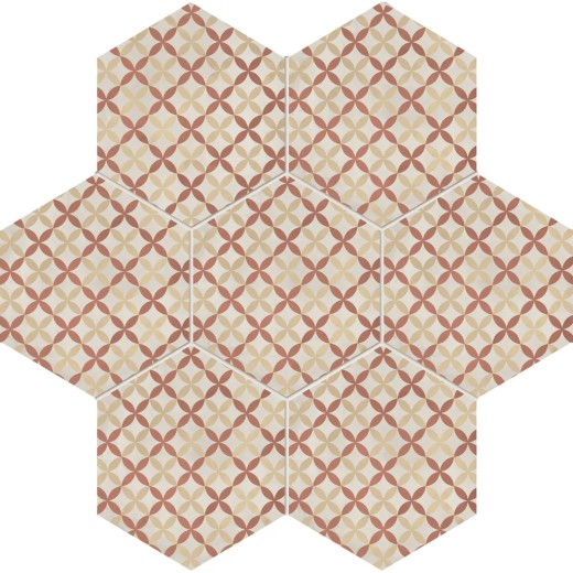 Terra.art Astro Tramonto/crema Esagona  25x21,6 Carrelage Intérieur Imitation carreaux de ciment Non Rectifié 